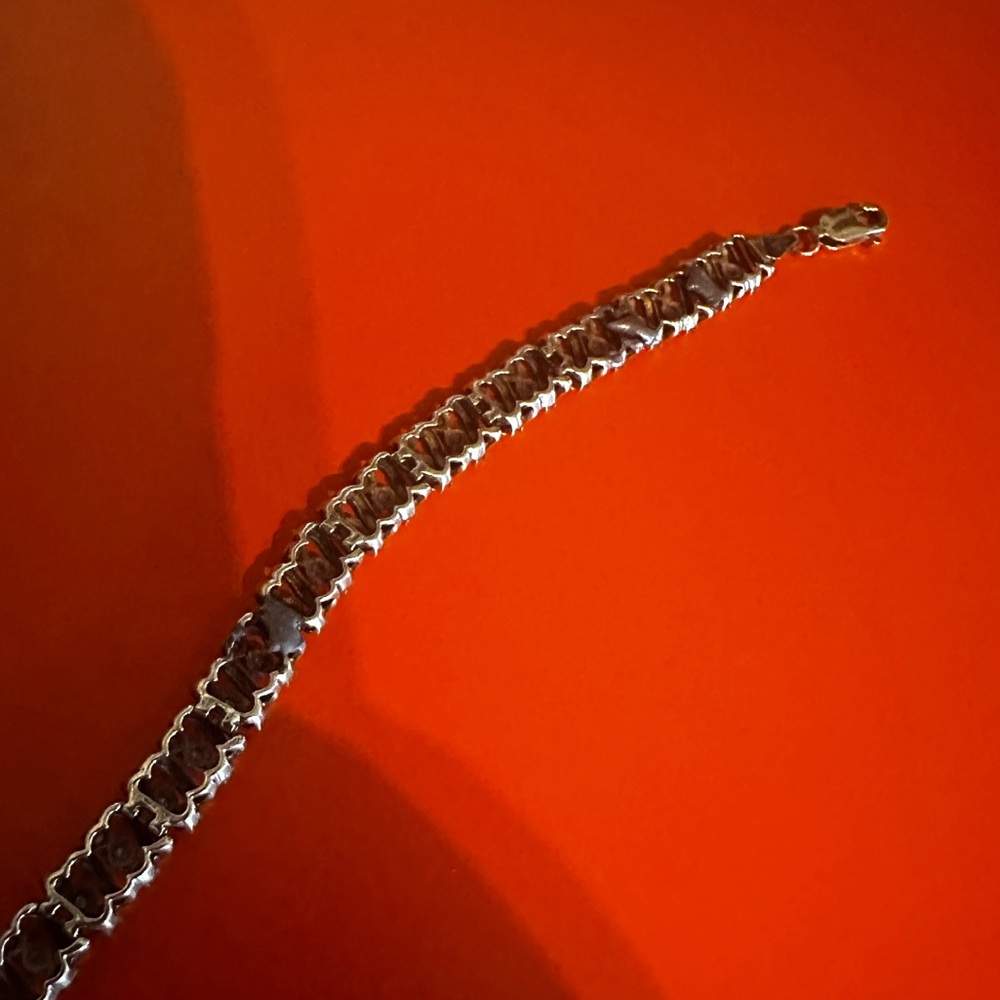 Diamond Tennis S Bracelet Solid 10k Gold - Picture 5 of 11
